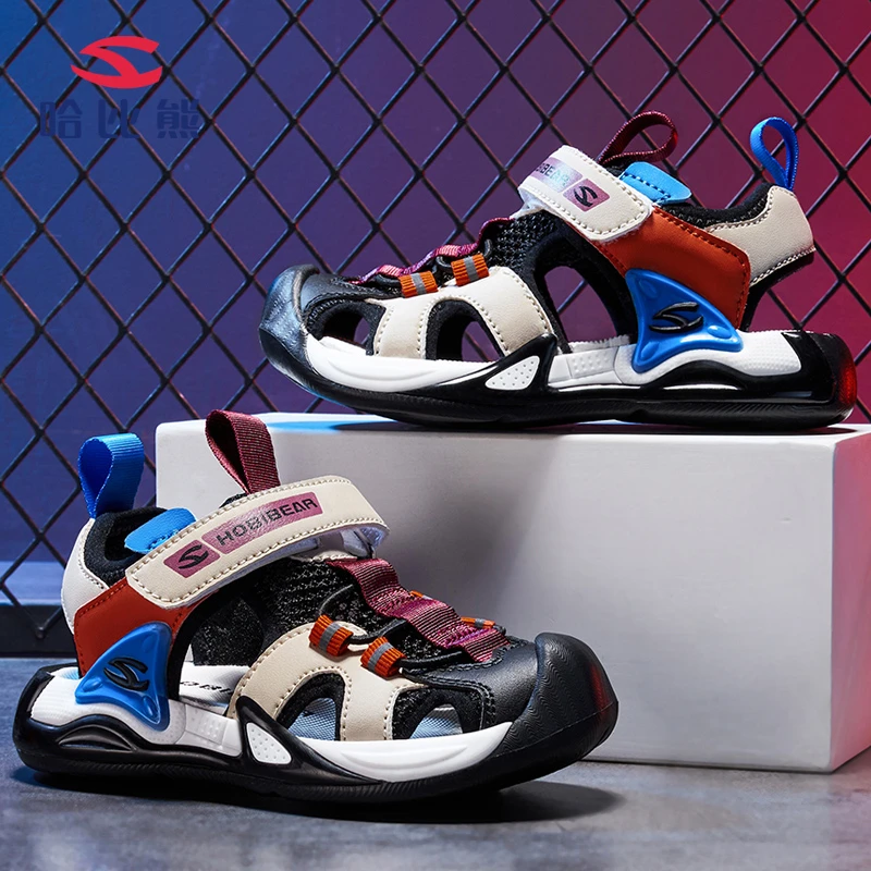 哈比熊夏季男童6-12岁中大童运动防滑软底透气凉鞋女童百搭凉鞋