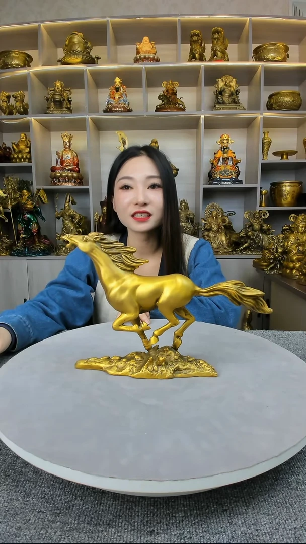 【闪购商品】琉璃手工艺品铜马