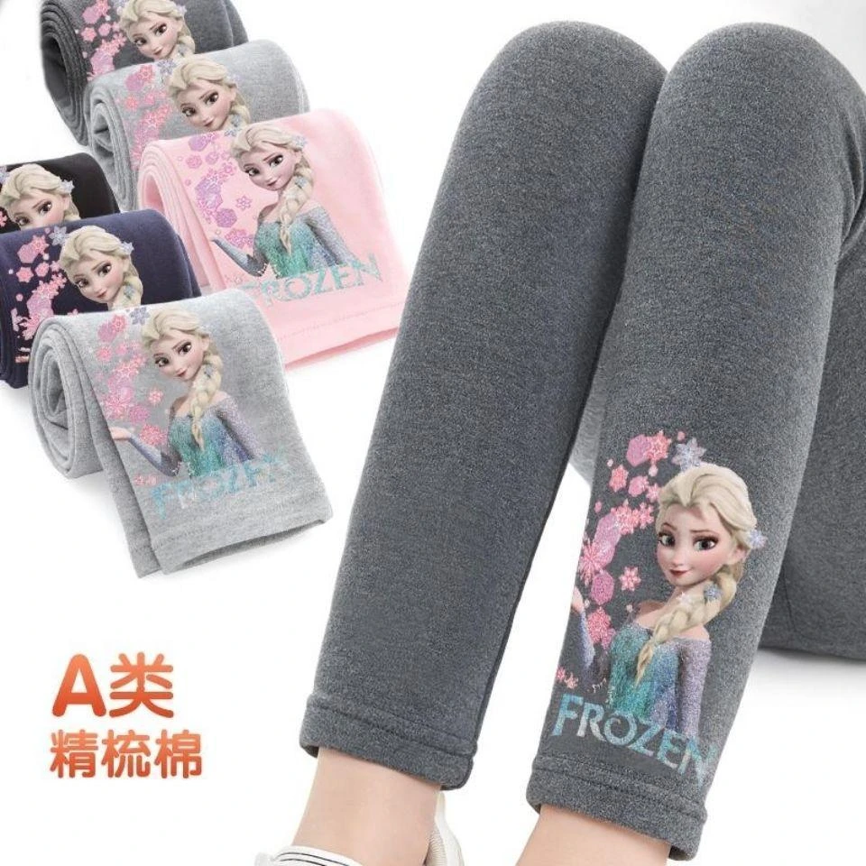 女童打底裤春秋季冰雪奇缘爱莎公主棉质外穿袜裤儿童长裤女孩裤子