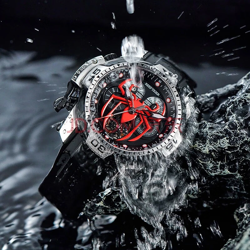 REEF TIGER/瑞夫泰格表蜘蛛夜光防水时尚腕表RGA3532S