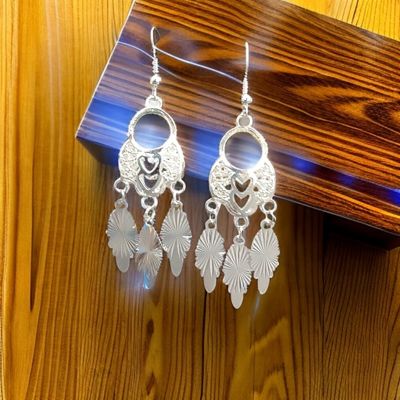 合金耳饰 民族风小包包耳环羽毛流苏耳饰波西米亚水滴复古耳环