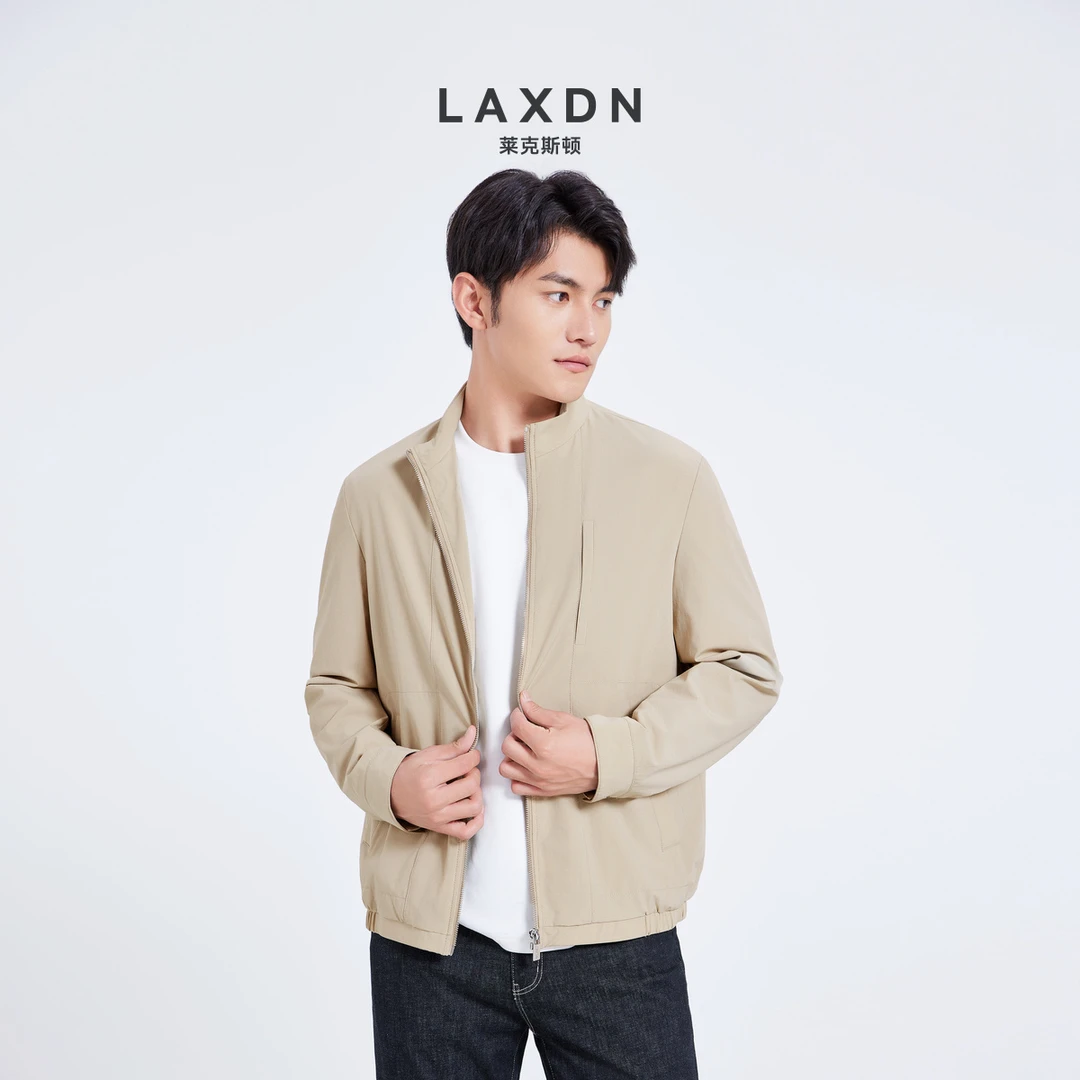 LA莱克斯顿男装夹克外套2024秋季新款百搭商务休闲肌理感茄克衫