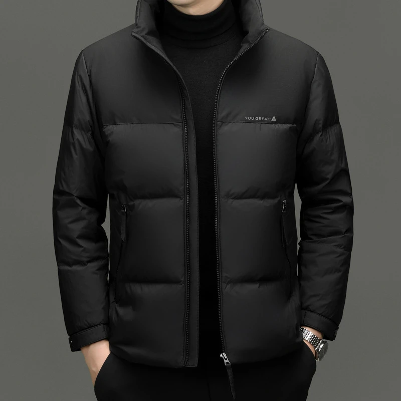 纪诗哲冬季新款短款羽绒服男士加厚保暖商务纯色简约百搭上衣外套