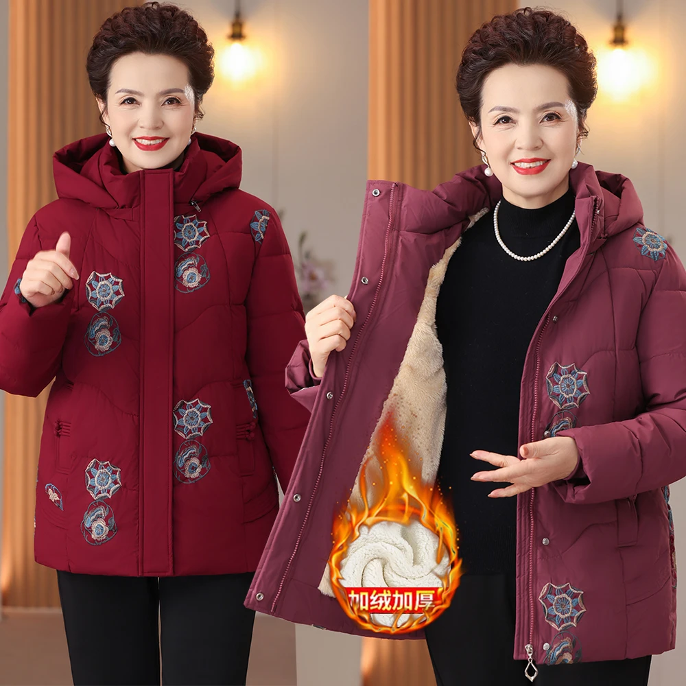 中老年冬装妈妈奶奶棉服新中式国风棉衣上衣保暖加绒加厚棉袄外套