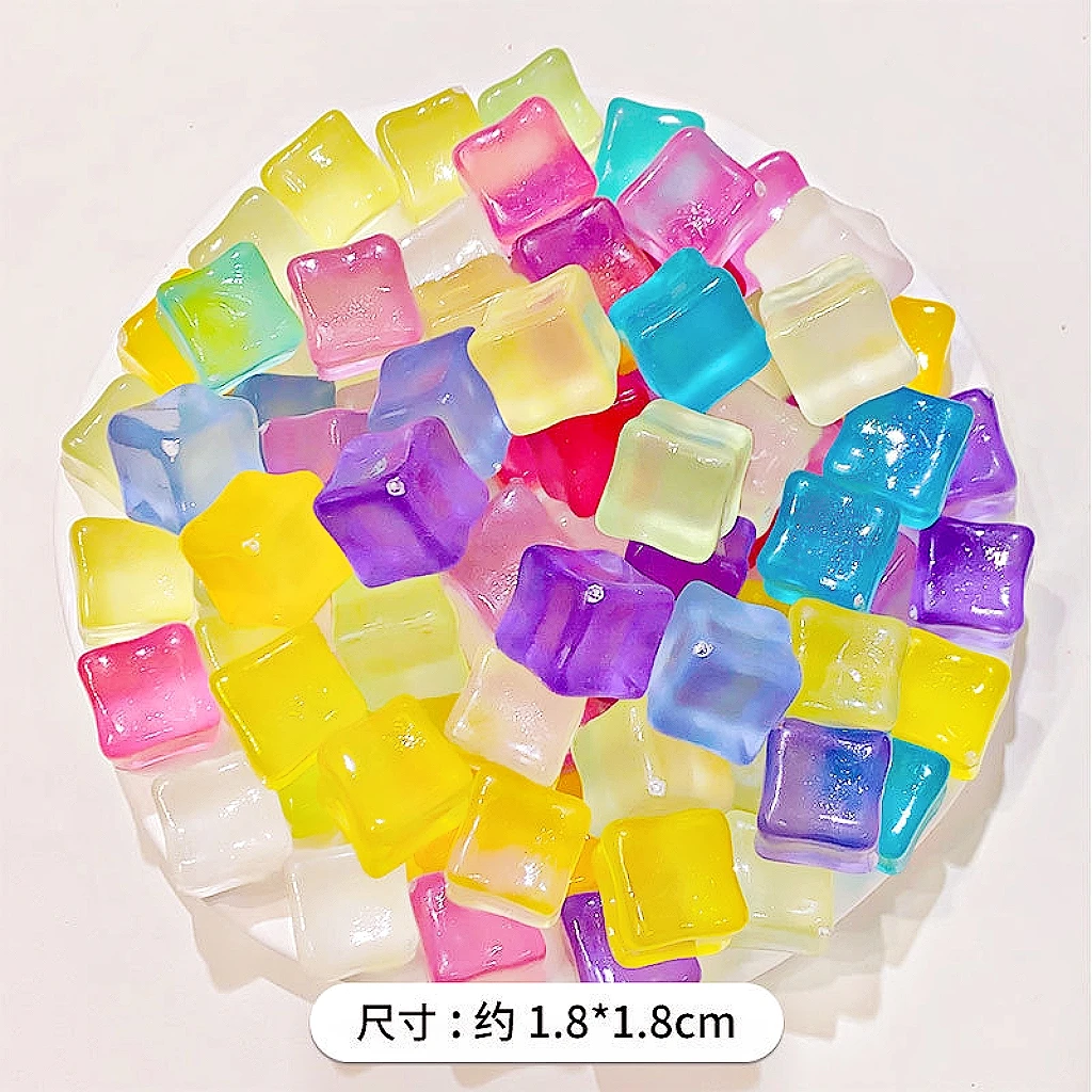 仿真冰块Diy模型亚克力彩色夜光18mm冰块迷你透明仿真装饰品配件