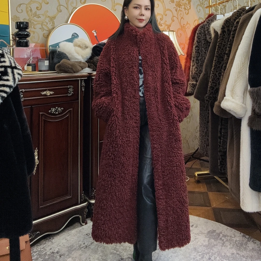 新疆包邮乌市发货新款卷卷立领宽松保暖外套女24056