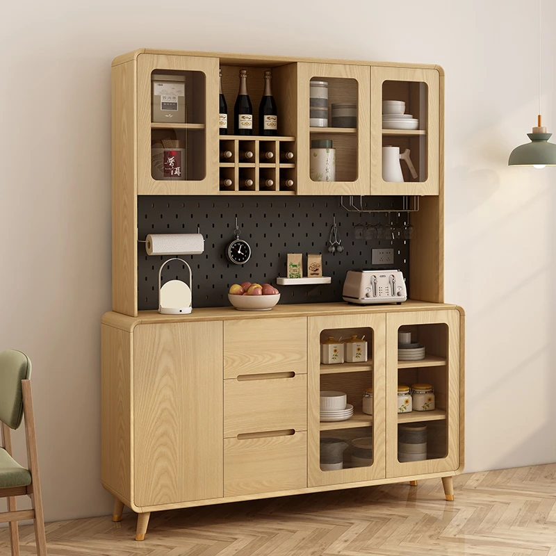 实木餐边柜新中式餐厅收纳柜大容量一体靠墙储物柜多功能置物酒柜