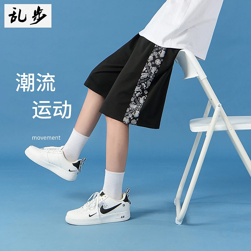 ins腰果花短裤男女夏季潮流宽松外穿五分裤子潮牌ins运动DK 0711