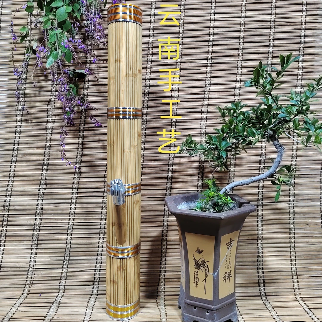 云南特色手工艺高档竹筒摆件78口9公分送父亲送朋友节庆礼品