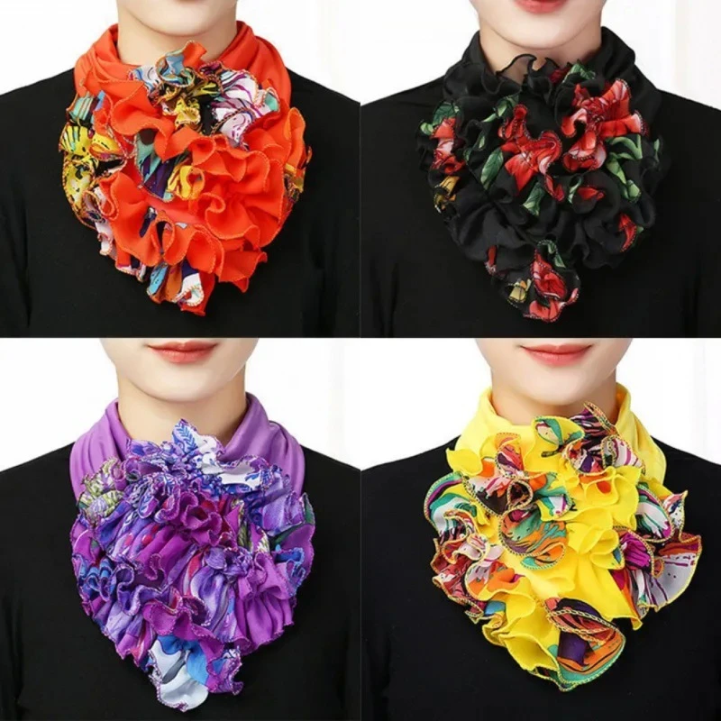 【甜小秋】加绒加厚秋冬百搭围脖领花 跳舞套头围脖 韩版护颈丝巾