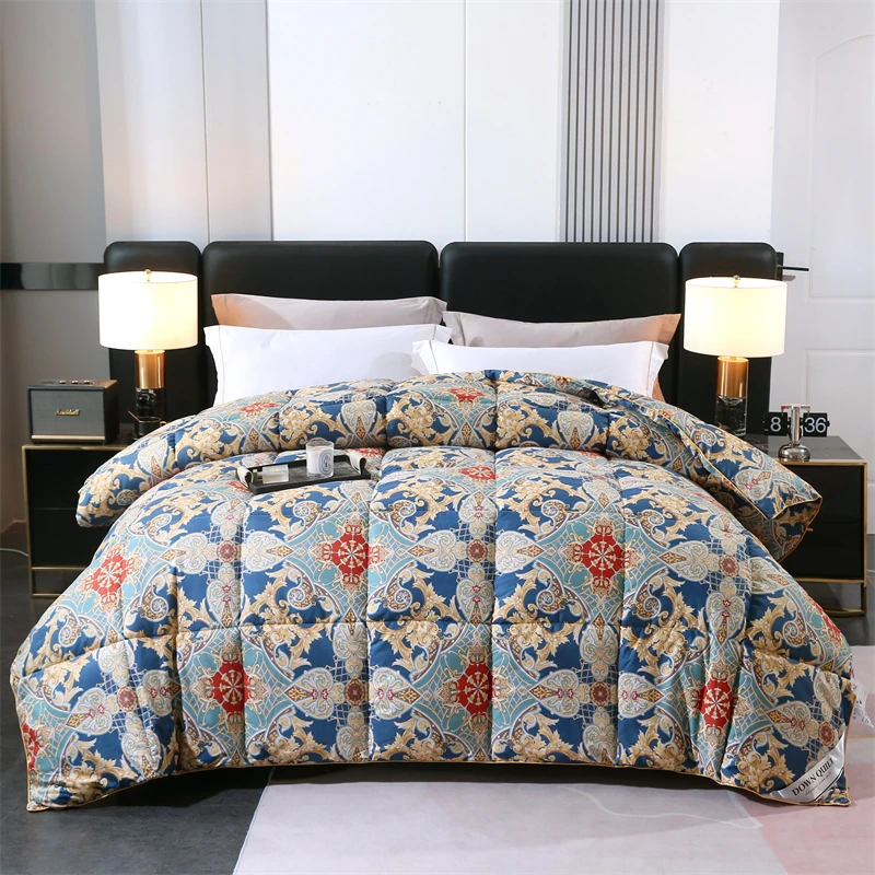 床上用品白鹅绒被羽绒被冬被春秋被柔软立体加厚高端一体被子被芯