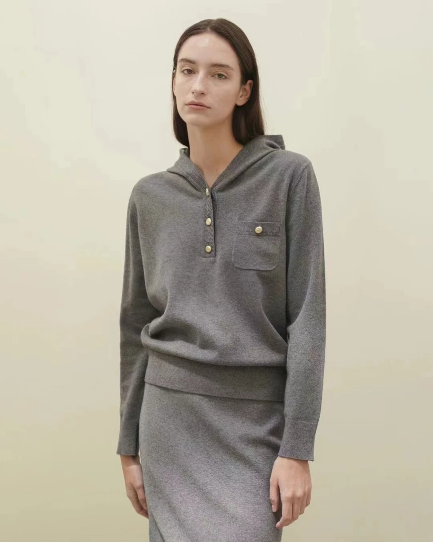 吸引你韩国正品时尚连帽针织衫