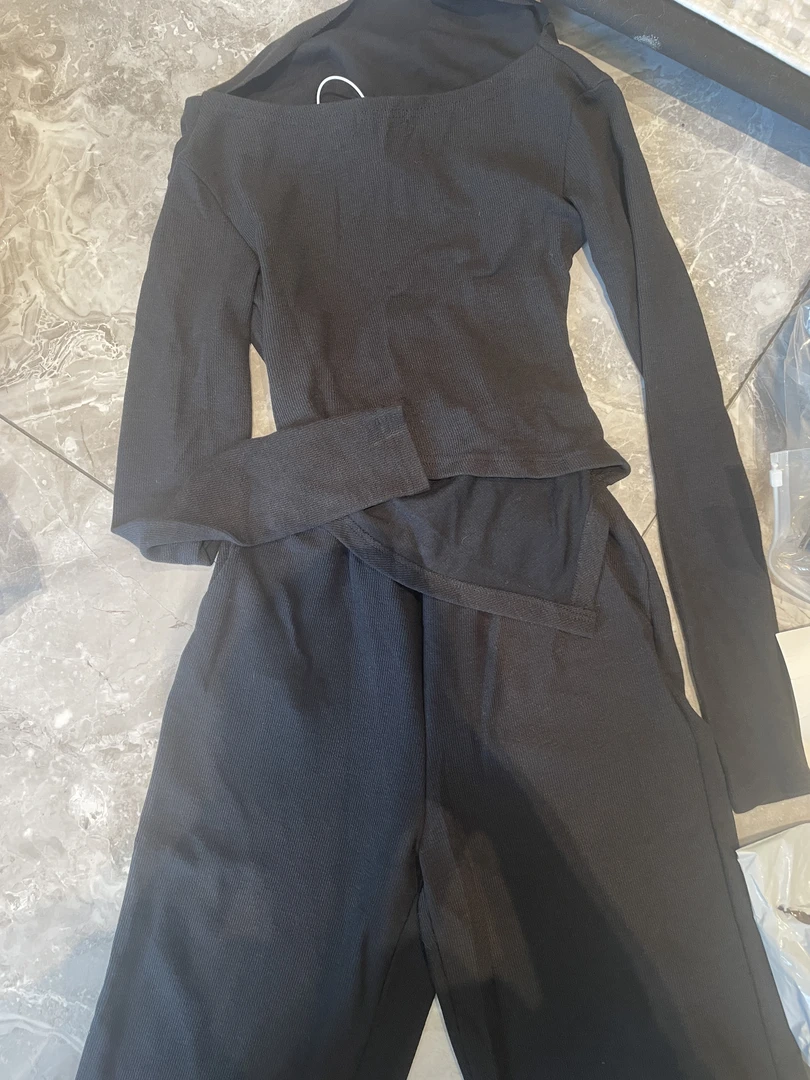 Dami 纯色休闲套装 上衣+裤子