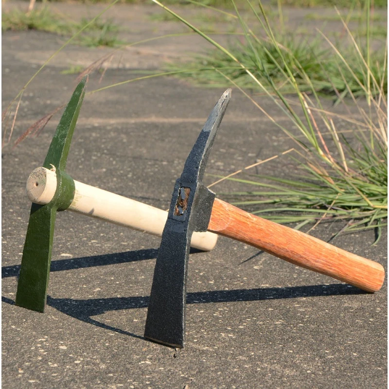 钢镐大小号十字镐小锄头挖笋小镐户外木质小洋镐种花种菜园艺工具