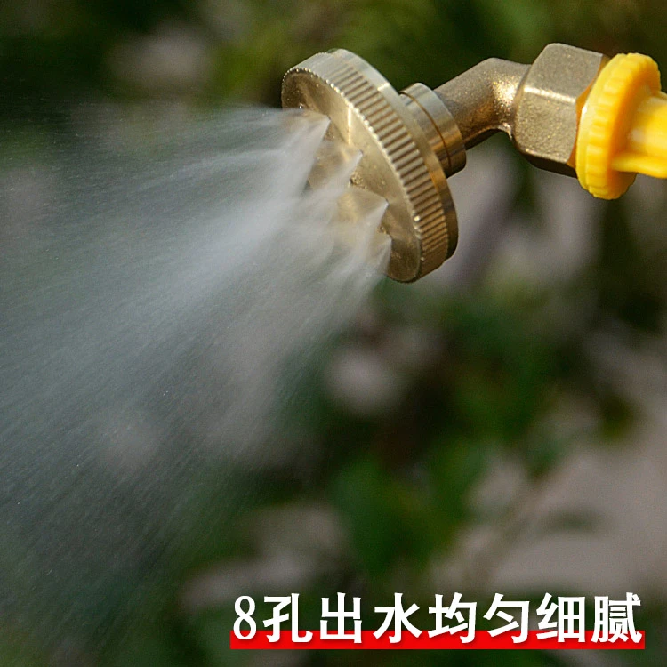 电动喷雾器配件喷头8眼铜花洒喷头细雾化农用高压铜喷头出水喷洒