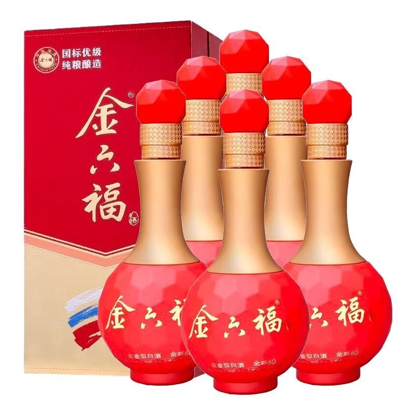 金六福中国福酒 五粮酿造 50度浓香型白酒 金彩60 500ml*1 50%vol