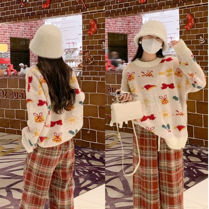 孕妇装毛衣套装秋冬装新款仿孕妇装针织衫上衣宽松孕妇装2024上衣