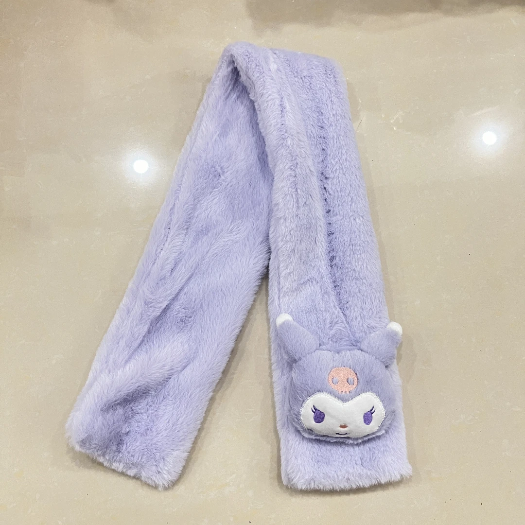 儿童毛绒绒围巾卡通男女宝洋气保暖