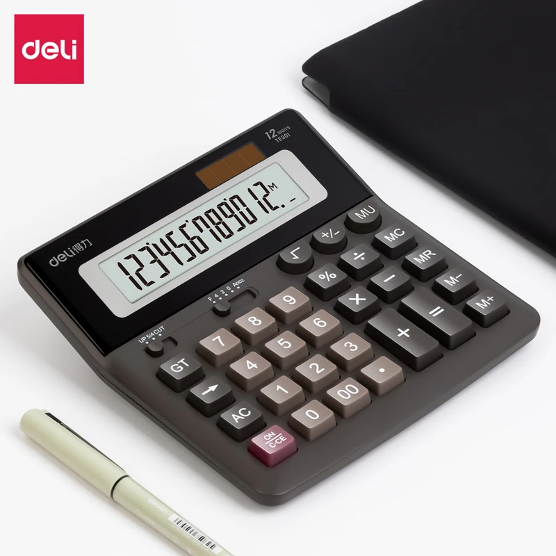 Deli/得力计算器大号财务专用 大屏幕电脑按键计算机器 商务办公
