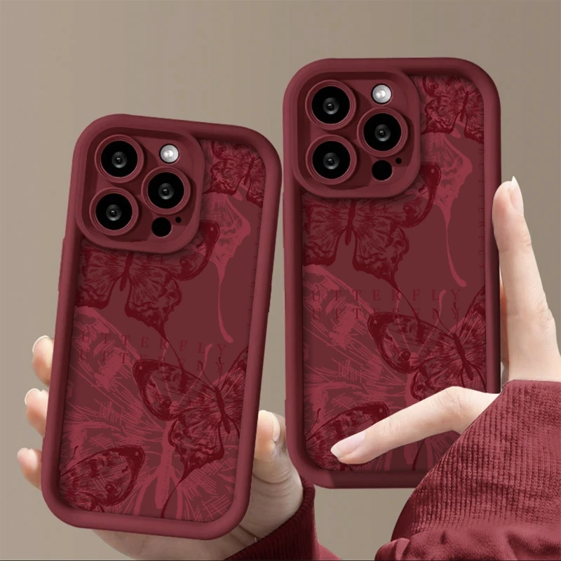 高级小众蝴蝶适用iphone15/13苹果14手机壳华为vivo小米oppo软套