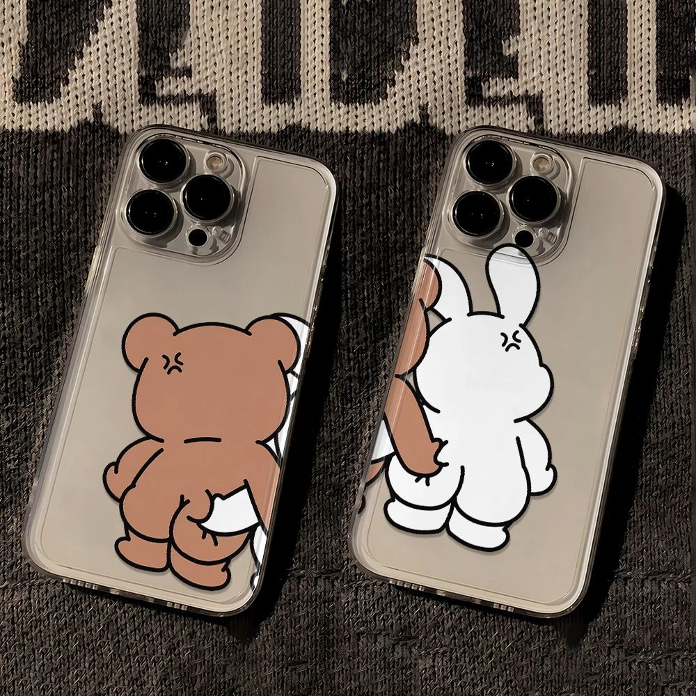 苹果小米oppovivo华为适用15情侣熊兔iPhone12/13/14手机壳7防摔