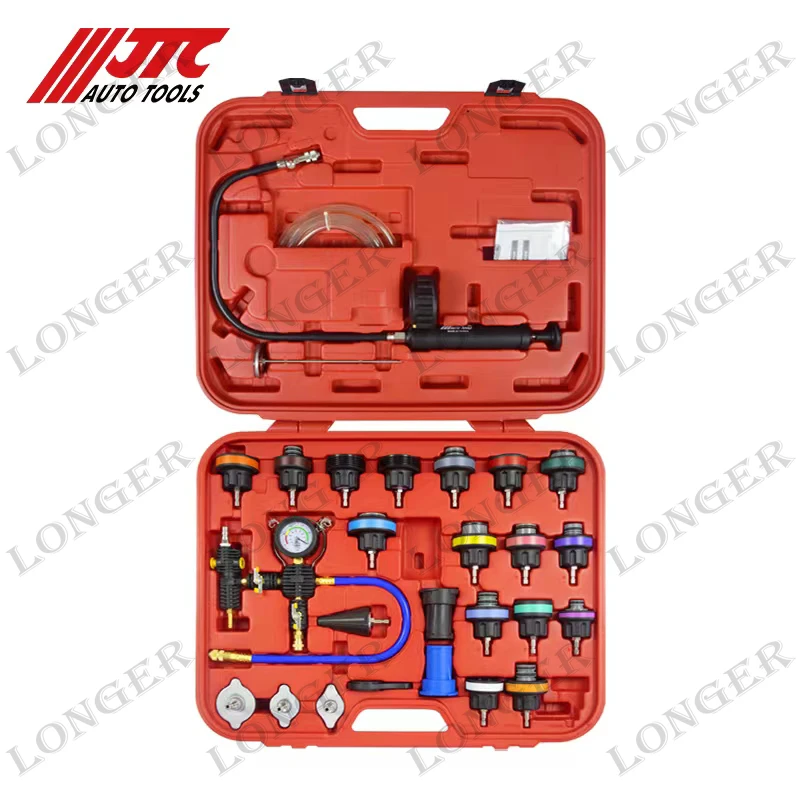 JTC汽修专用工具27件多功能水箱压力表测量冷冻液更换组合4842A