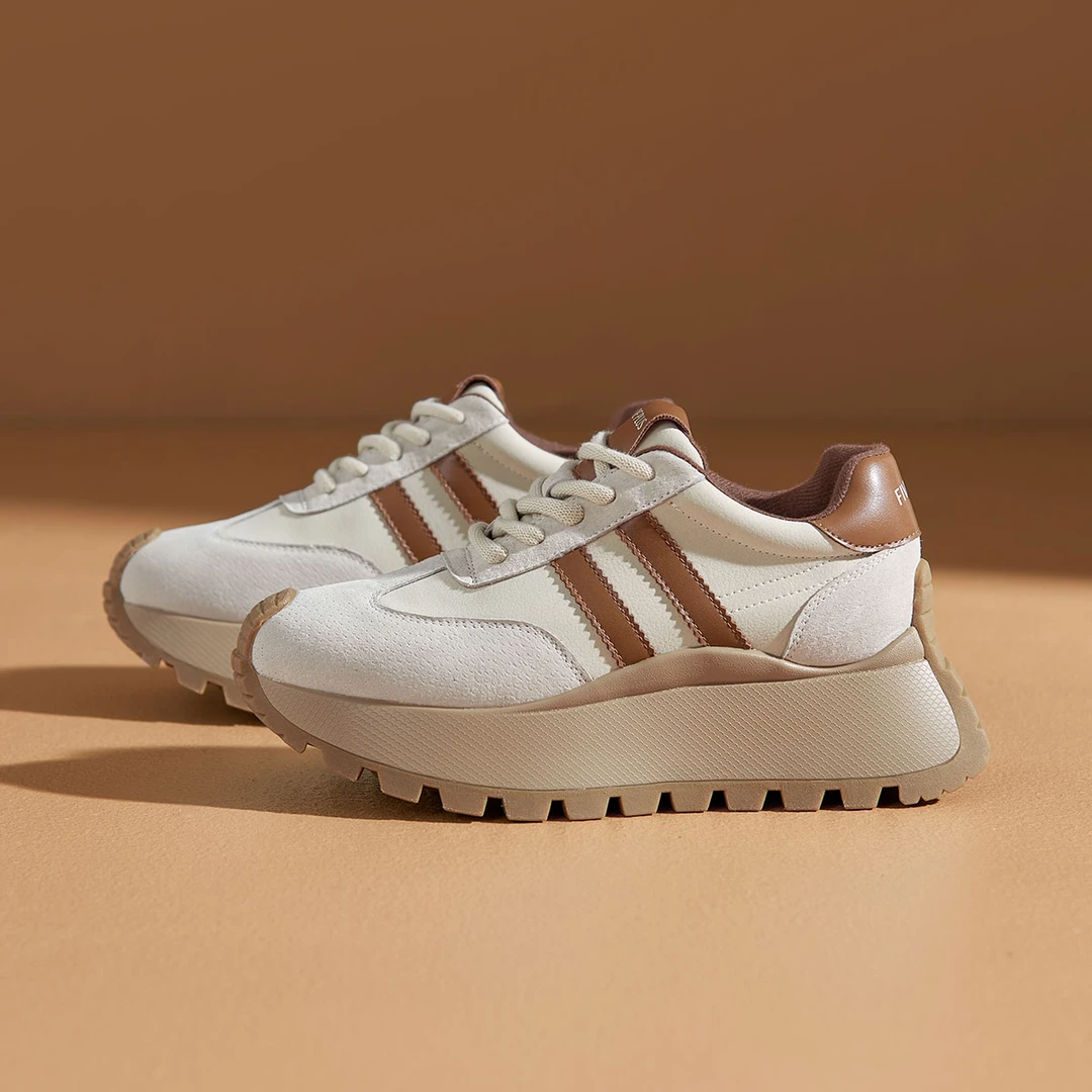 【老彭同学】女鞋运动鞋时尚百搭系带春季新款厚底增高阿甘鞋