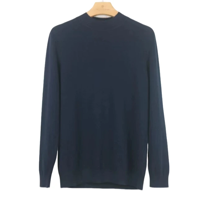 秋冬羊毛羊绒休闲男士针织衫半高领长袖