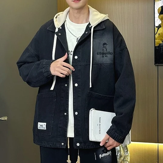 青少年学生休闲牛仔夹克外套男秋装秋款舒适潮流时尚百搭外套8711