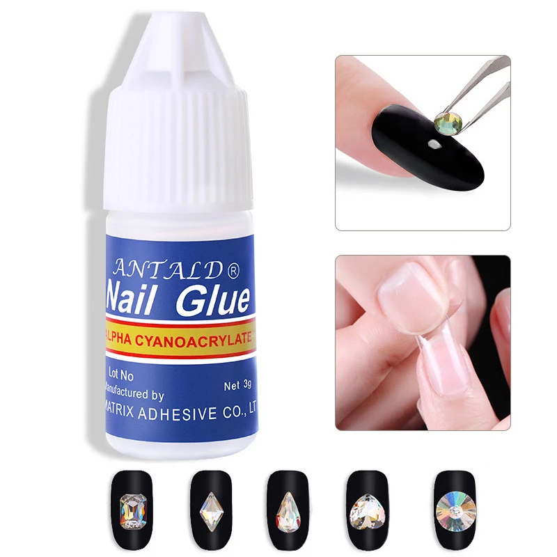 甲片胶水3g美甲专用强力镶砖速干美甲用品