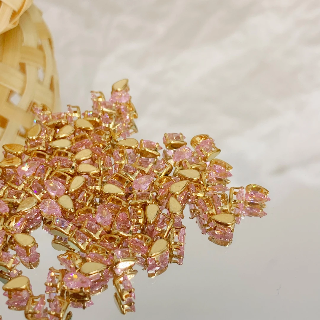 铜合金合成锆石吊坠 左夕【6.28】E1-E30铜镀金银高保色DIY饰品配件