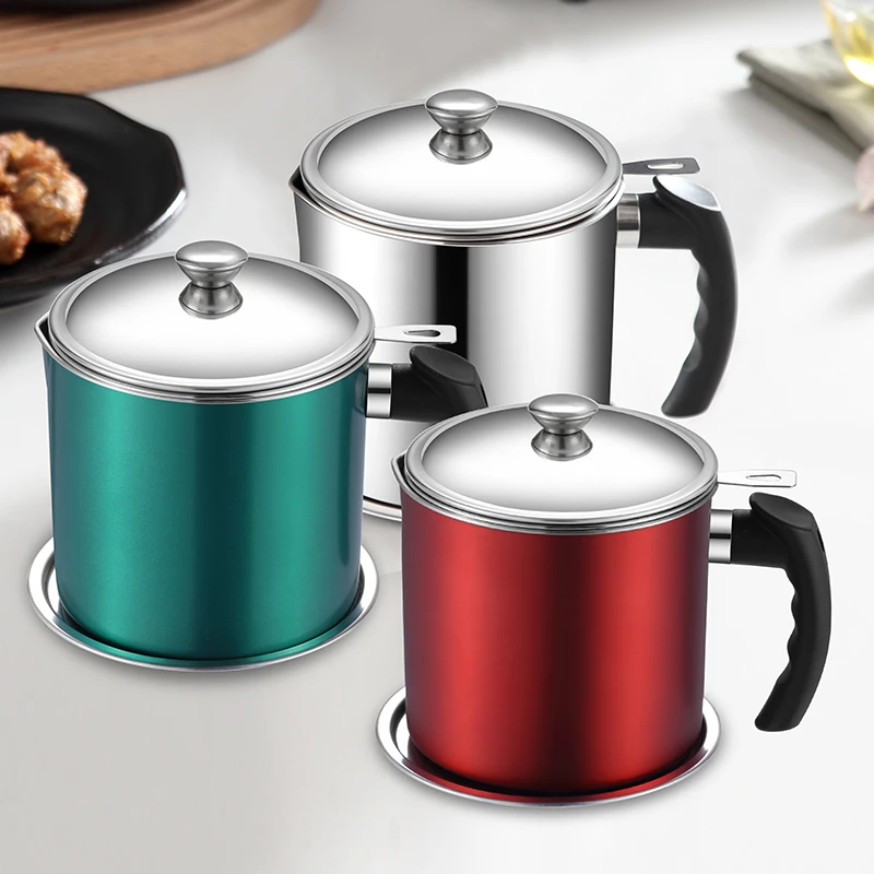 304不锈钢油壶家用带滤网储油罐壶带盖油瓶厨房油壶大容量过滤网