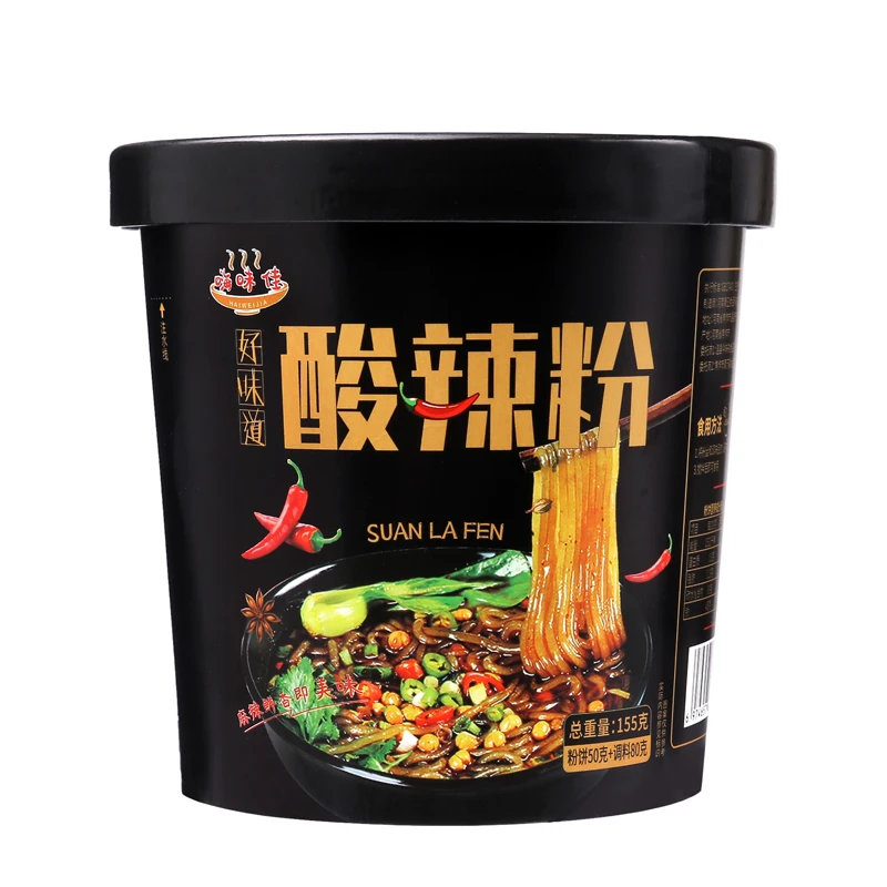 酸辣粉桶装重庆红薯粉非油炸粉丝速食免煮155g/桶方便冲泡麻辣