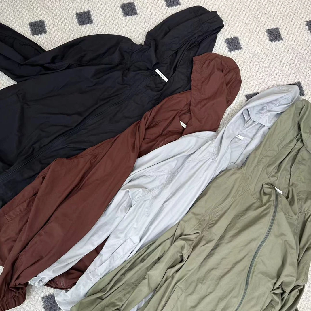 大禾自制.4色拉链防晒带帽衫外套