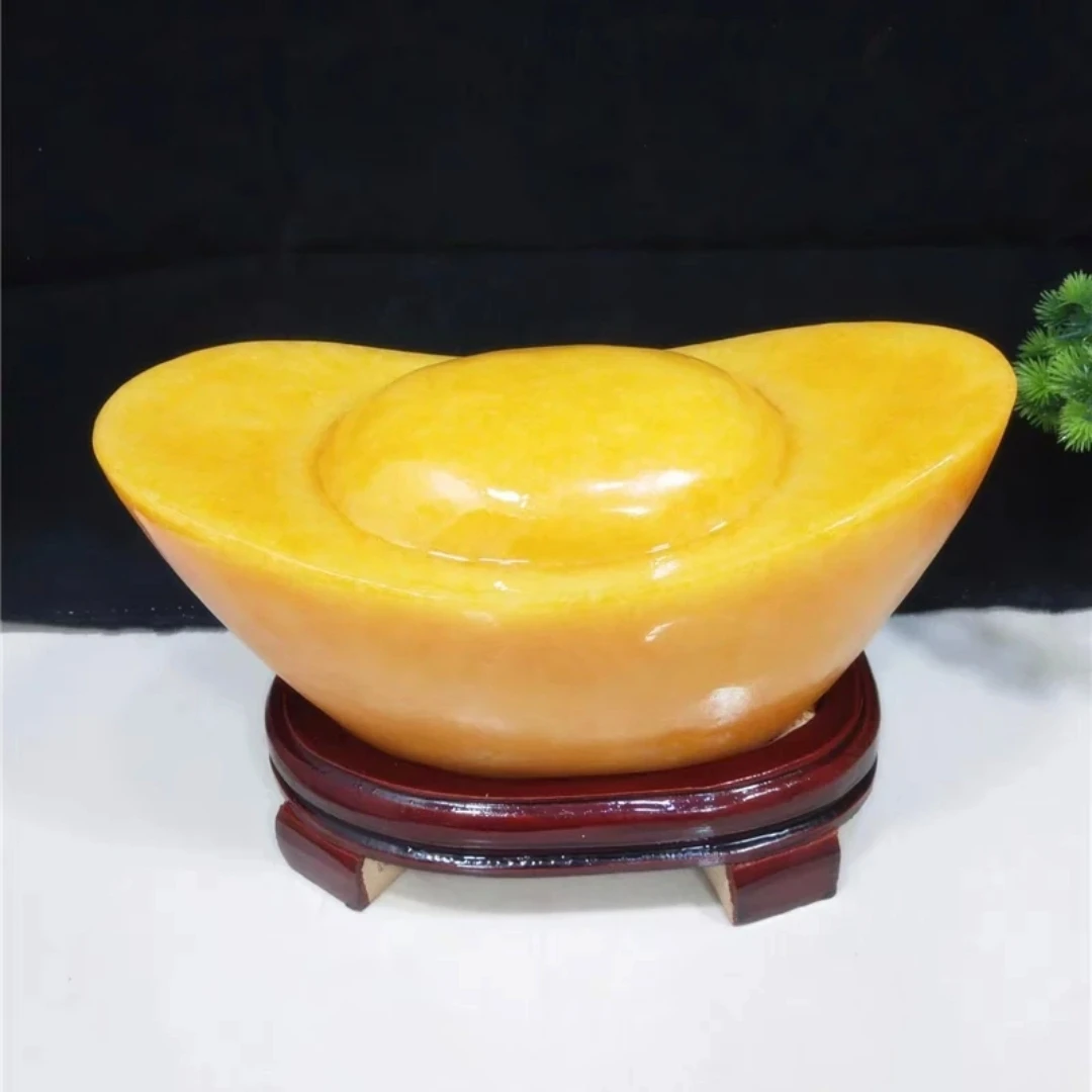 家居摆件大元宝黄腊石石头摆件观赏石摆件