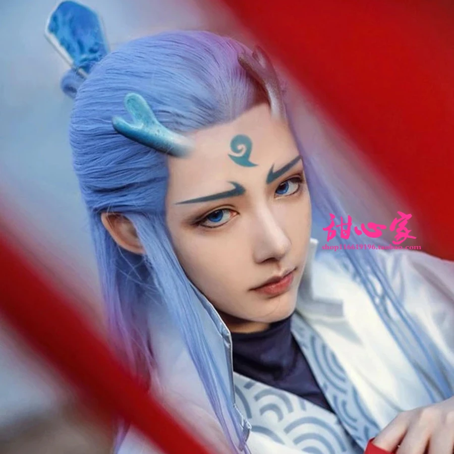 {甜心家}哪吒之魔童降世cos假发  敖丙cos服全套龙角cosplay假发