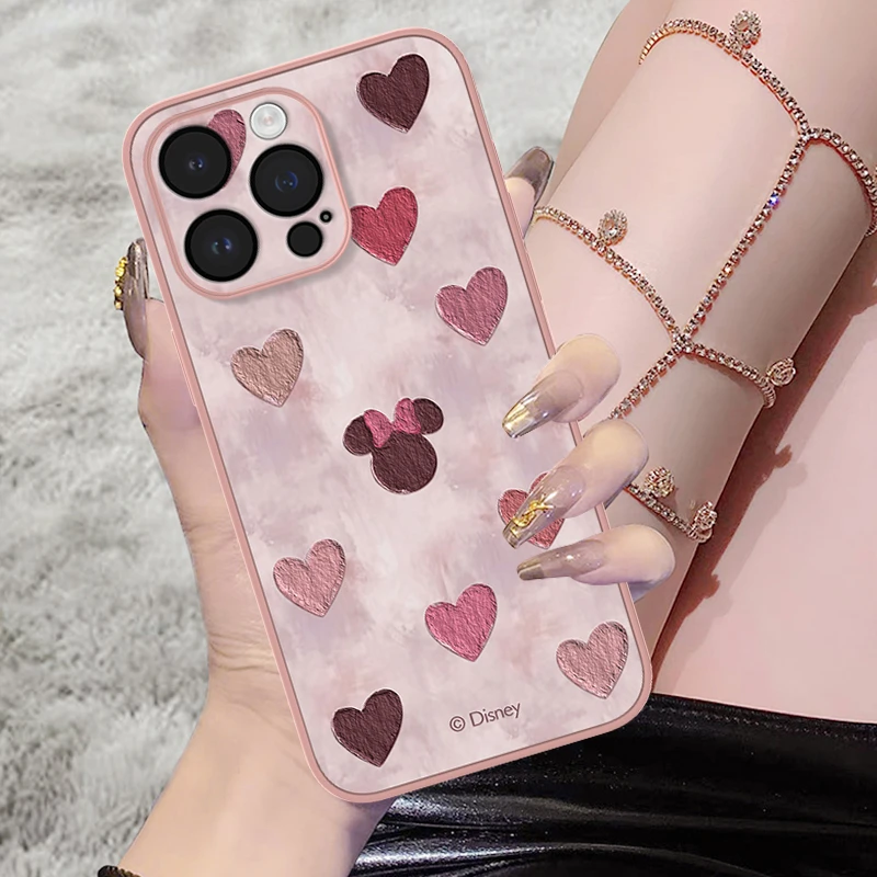 适用苹果16华为/oppo/vivo爱心米妮手机壳15promax新款16promax女
