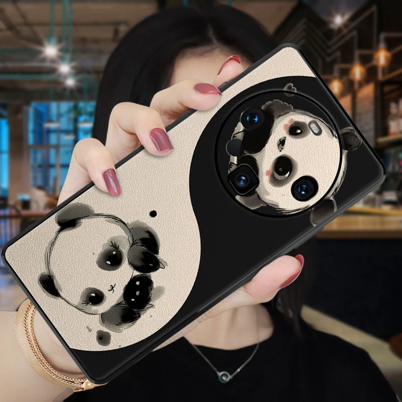 适用华为创意太极熊猫mate70pro手机壳高档mate60pro高级感新款女
