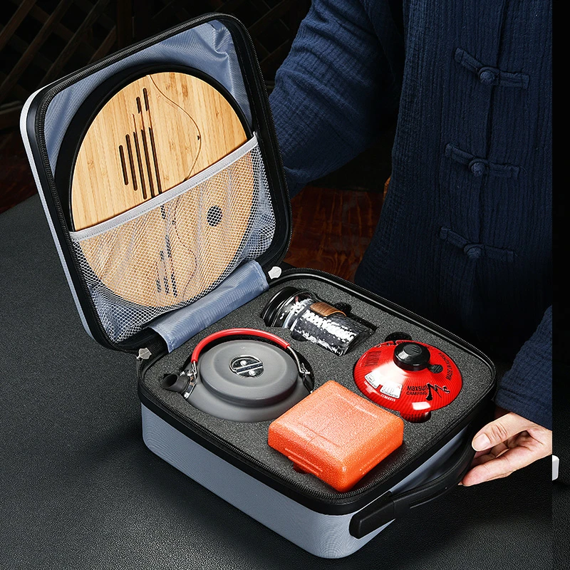 玻璃户外旅行功夫茶具套装日式家用简约烧水壶便携式煮茶炉车载