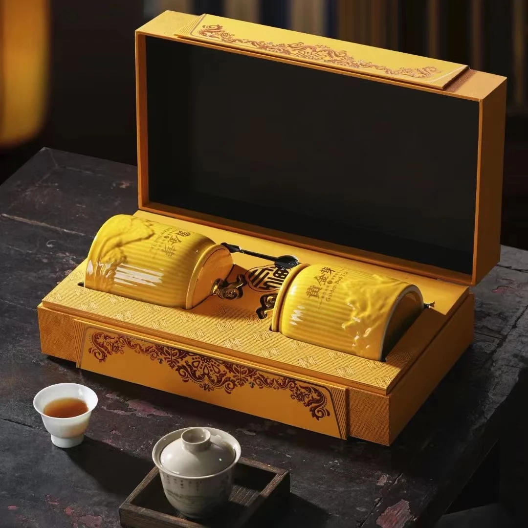 【顺丰送达】【黄金芽AAAAAA】春华秋实双陶瓷茶叶礼盒装  绿茶