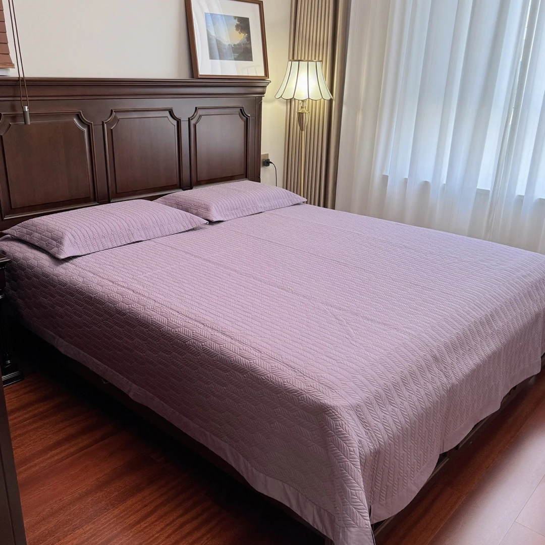 小茹家居   新品高品质100支长绒棉四季通用床盖三件套