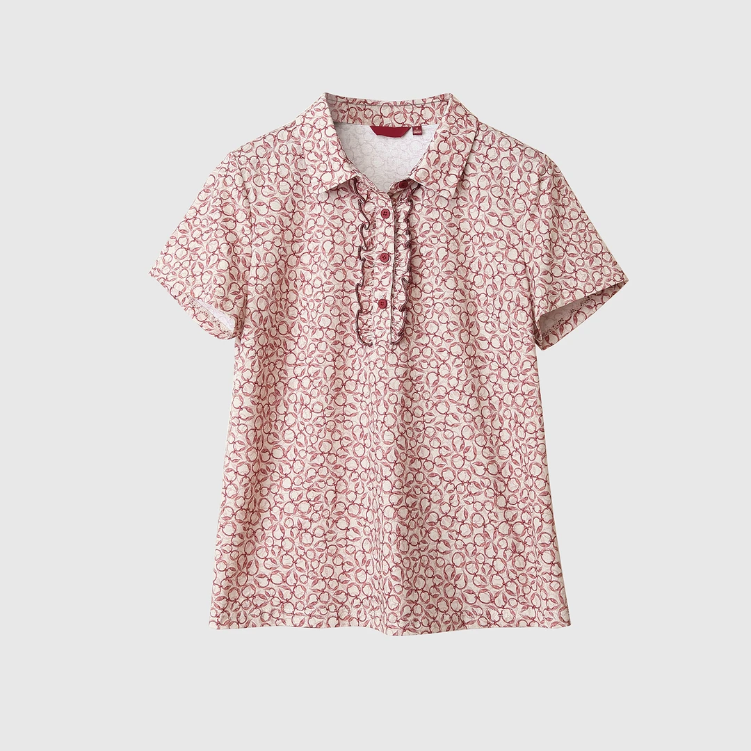 时尚棉木耳领年轻减龄妈妈装夏季短袖修身棉T恤中老年衬衣女