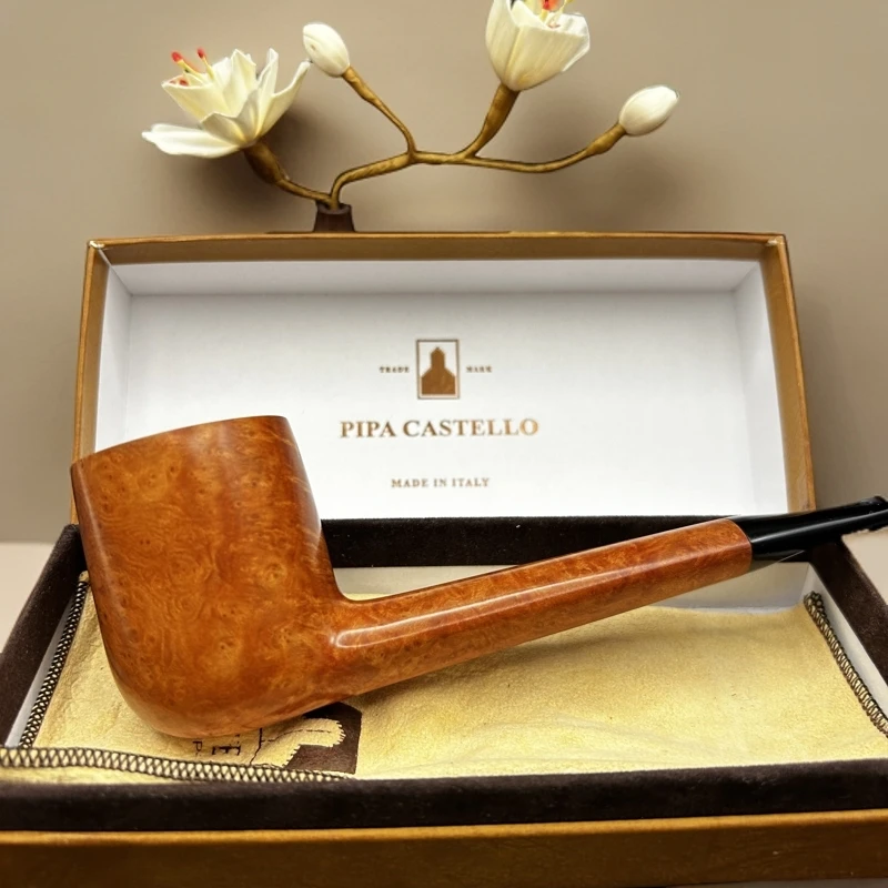 卡斯特罗手工烟斗大扁杆烟道抽吸通透