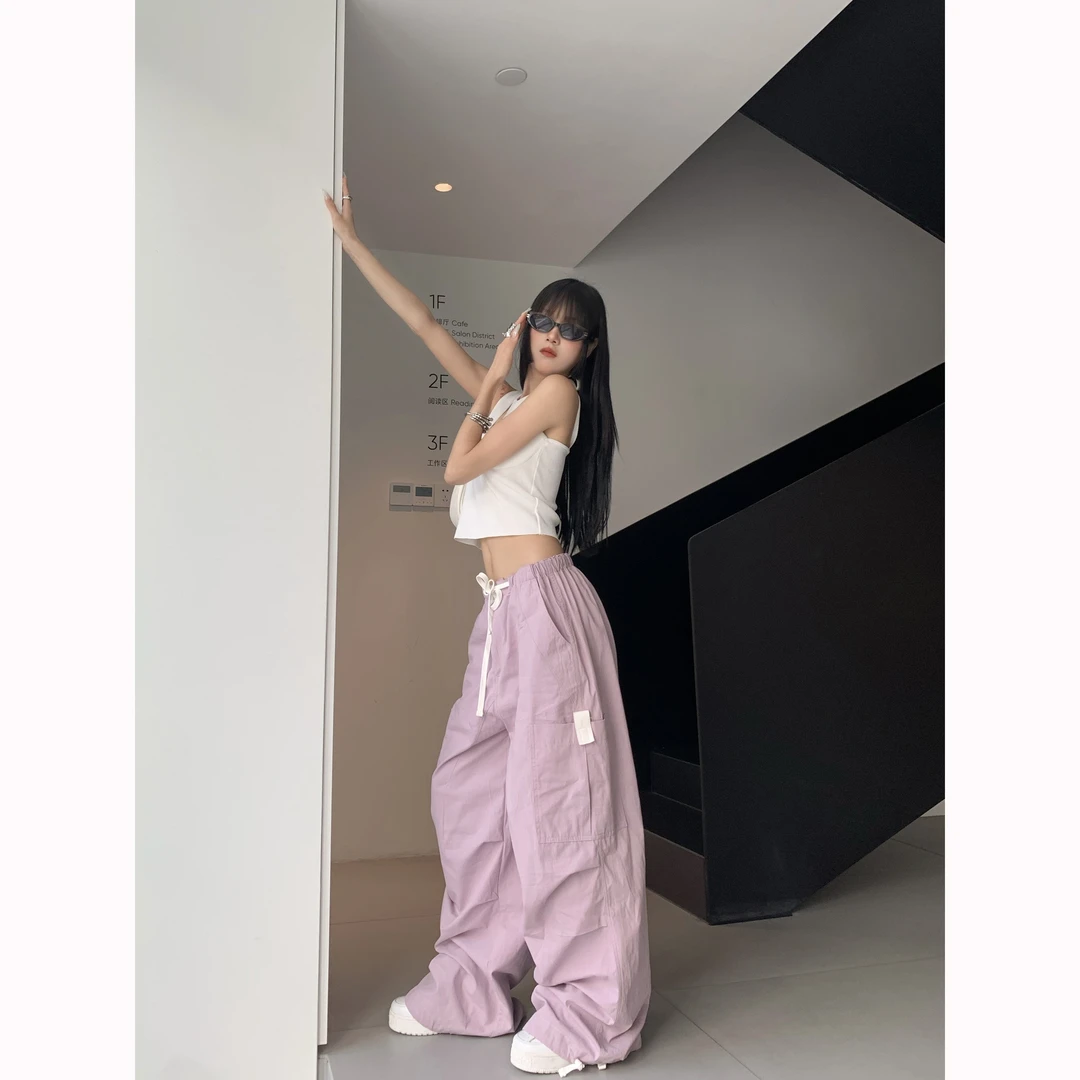 LKOD2023新款口袋工装裤美式潮牌宽松休闲长裤男女同款