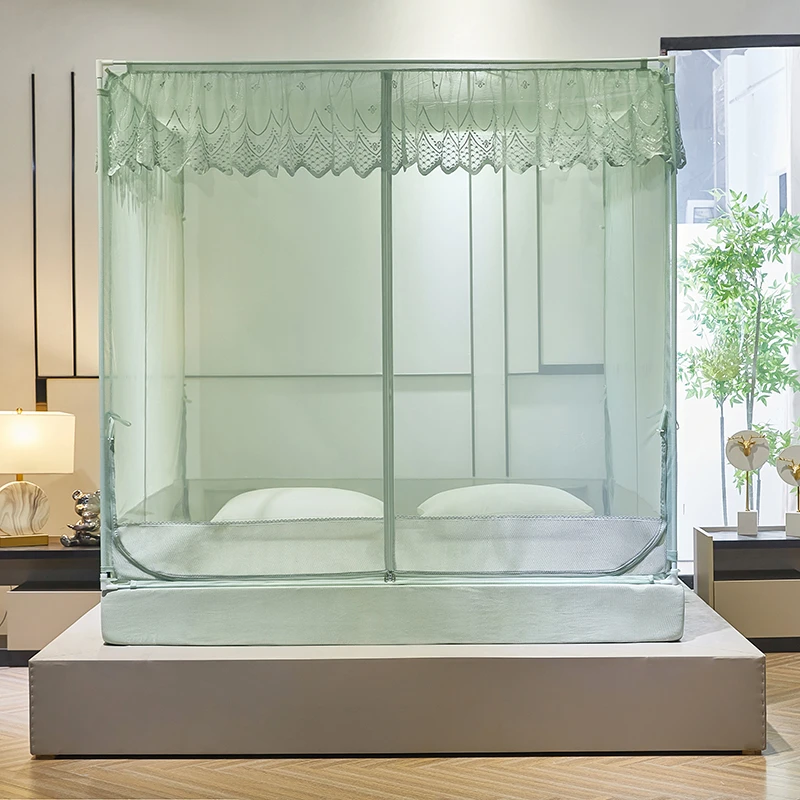 蚊帐家用卧室2025新款防摔防宝宝掉床拉链式三开门蒙古包防蚊无底