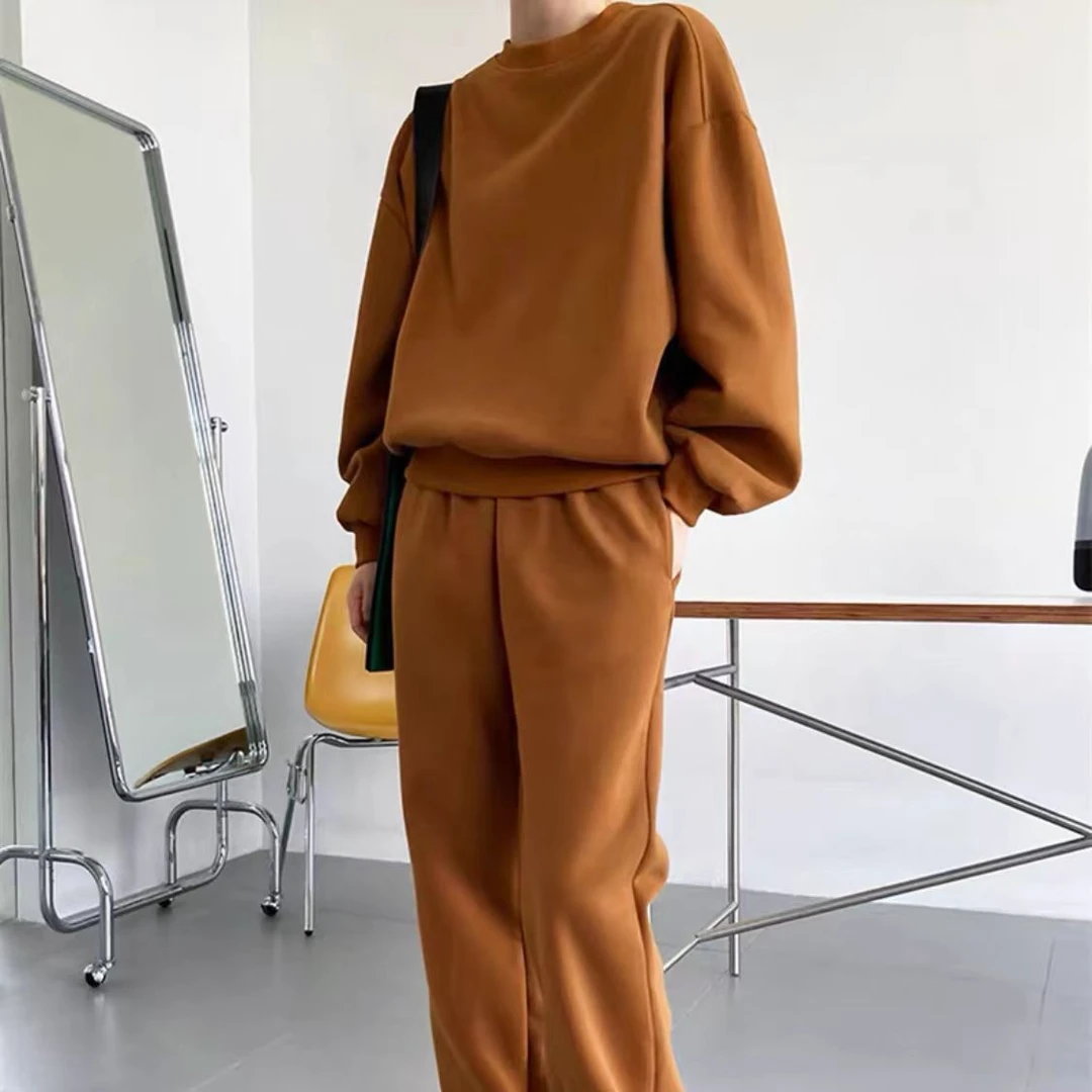 休闲时尚韩版宽松卫衣束脚套装女