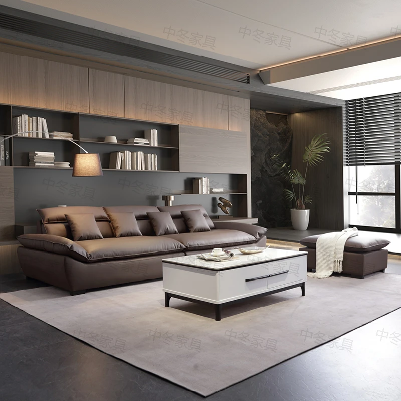 奥克兰帆船沙发客厅北欧意式猫爪皮贵妃榻免洗皮艺家用居家好物