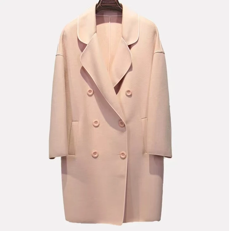 羊毛大衣网红女士设计师双面呢气质秋冬时尚5860