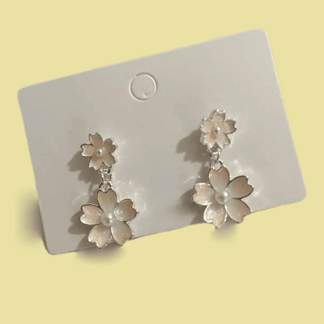 铜合金耳饰 【33号】新款2024樱花耳环春夏高级感耳坠甜美少女耳饰