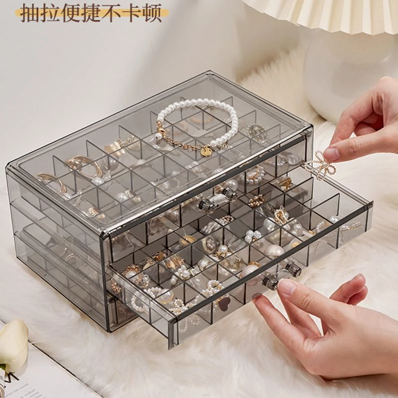 首饰盒/箱 简约首饰收纳盒戒指耳钉项链手镯抽屉式饰品盒子防氧化